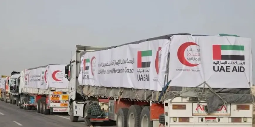الإمارات تعلن إرسال 100شاحنة مساعدات تحمل 1442 طنا إلى غزة منذ بداية الهدنة