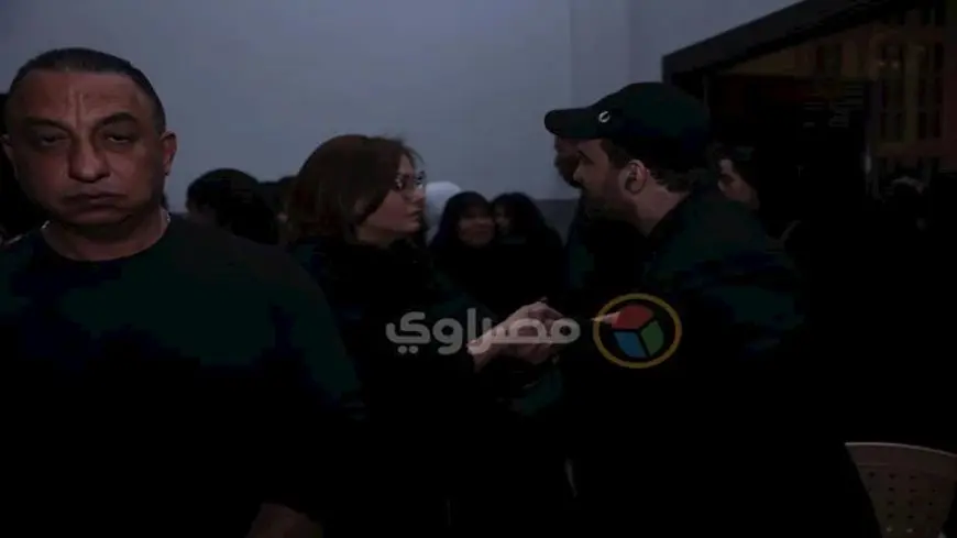 بالصور.. بشرى تواسي نضال الشافعي في عزاء زوجته المقام بالشيخ زايد