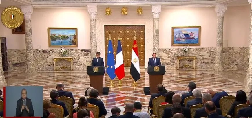 السيسي وماكرون يشددان على ضرورة إنهاء الاحتلال الإسرائيلي لسوريا
