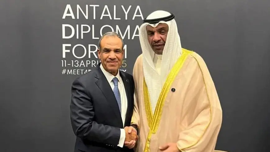 وزير الخارجية يبحث مع نظيره الكويتي في أنطاليا تطورات الأوضاع في غزة