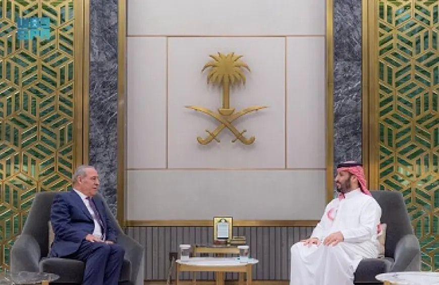 ولي العهد السعودي يستقبل نائب رئيس دولة فلسطين