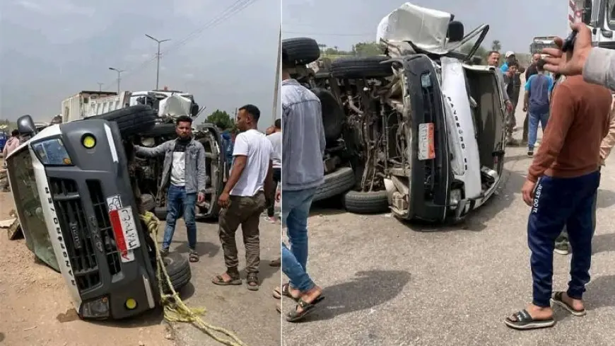بالأسماء.. جثة و21 مصابًا في انقلاب سيارة عمالة زراعية بالبحيرة