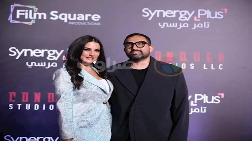 بالصور.. درة بصحبة زوجها في العرض الخاص لفيلم “المشروع x”
