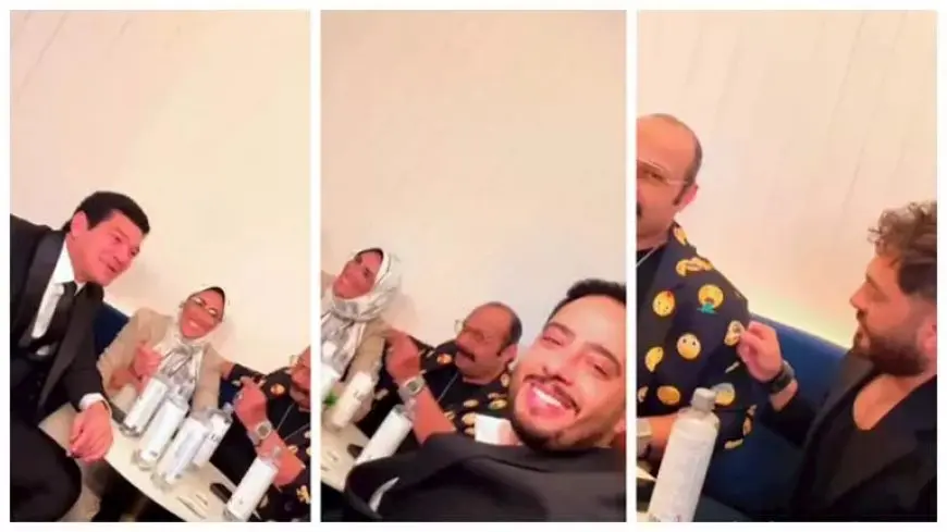 بالصور.. تامر حسني وأبطال فيلم “ريستارت” يحتفلون بالعرض الخاص في السعودية