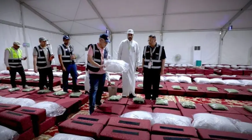 رئيس بعثة الحج يتفقد مخيمات حجاج القرعة في عرفات ومنى.. والتصعيد لعرفات غدا