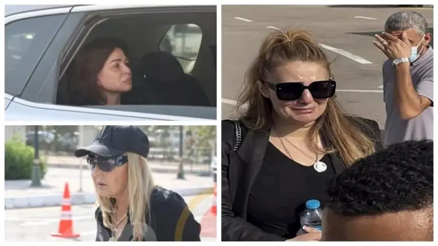 انفعال رانيا ياسين وسيارة إلهام شاهين.. صور ومشاهد جنازة الفنانة سميحة أيوب