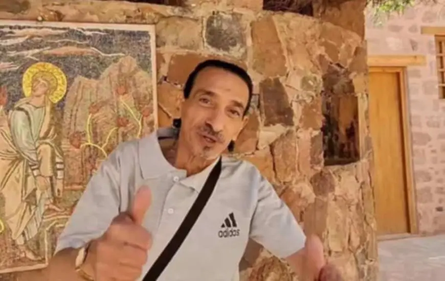 الفنان علاء عوض من داخل دير سانت كاترين: صليت في المسجد الفاطمي الملحق بالدير.. وأشعر أنني أحج في بلدي