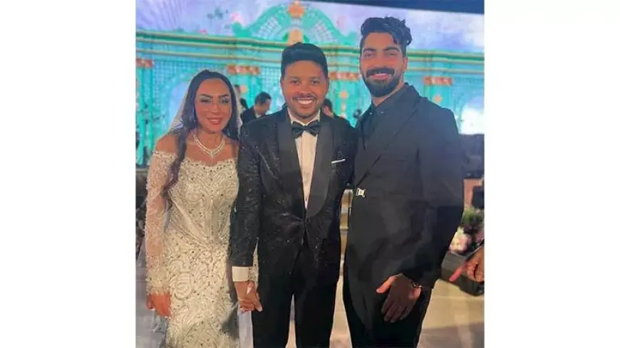مينا عطا يهنئ محمد شاهين ورشا الظنحاني بزفافهما