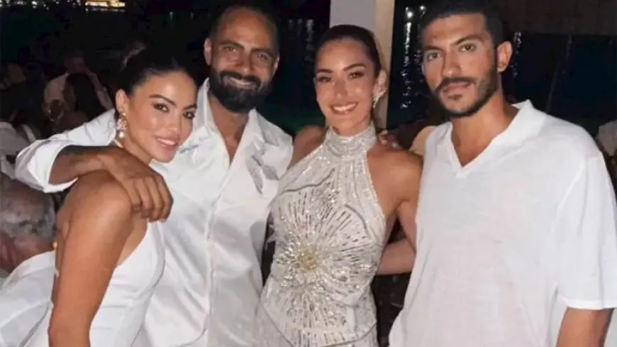 أمينة خليل ترقص مع والدها في حفل زفافها باليونان.. صور وفيديو