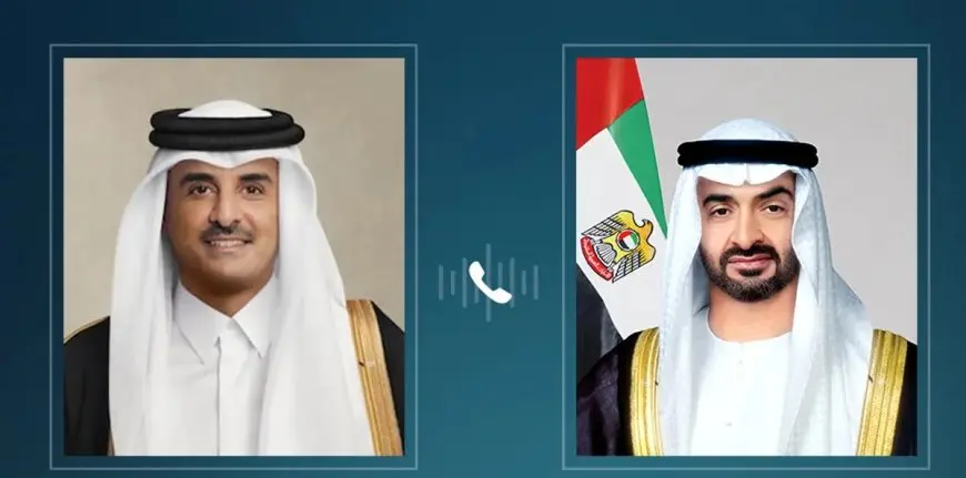 أمير قطر ورئيس الإمارات يؤكدان ضرورة خفض التصعيد والتوصل إلى حلول دبلوماسية