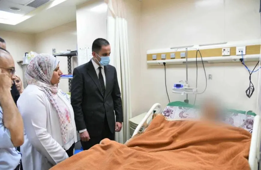 نائب وزير الصحة يتفقد حالة مصابي حادث الإقليمي بالمنوفية في مستشفى الباجور التخصصي
