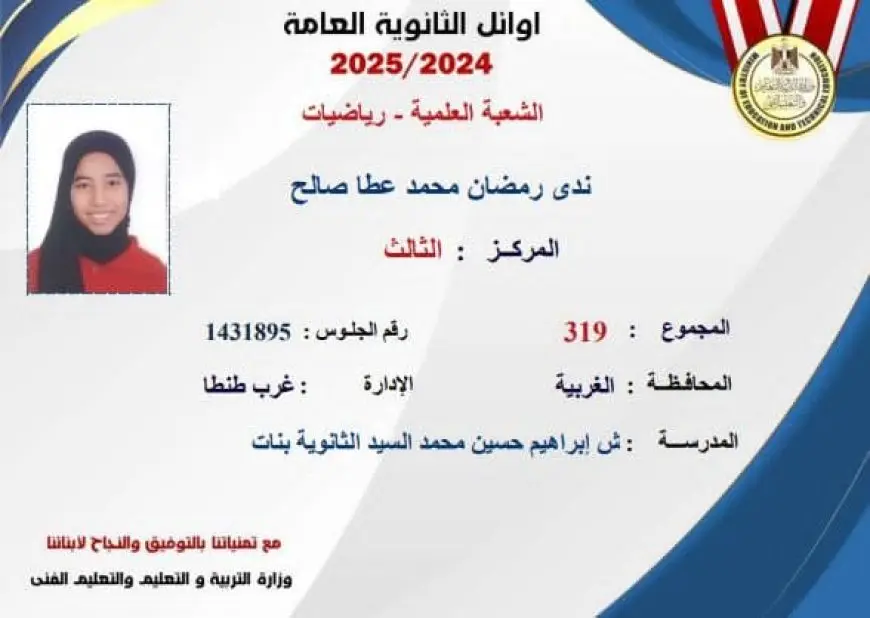 نتيجة الثانوية العامة.. الثالثة على الجمهورية: ترك السوشيال ميديا وفهم المنهج حققا لي التفوق