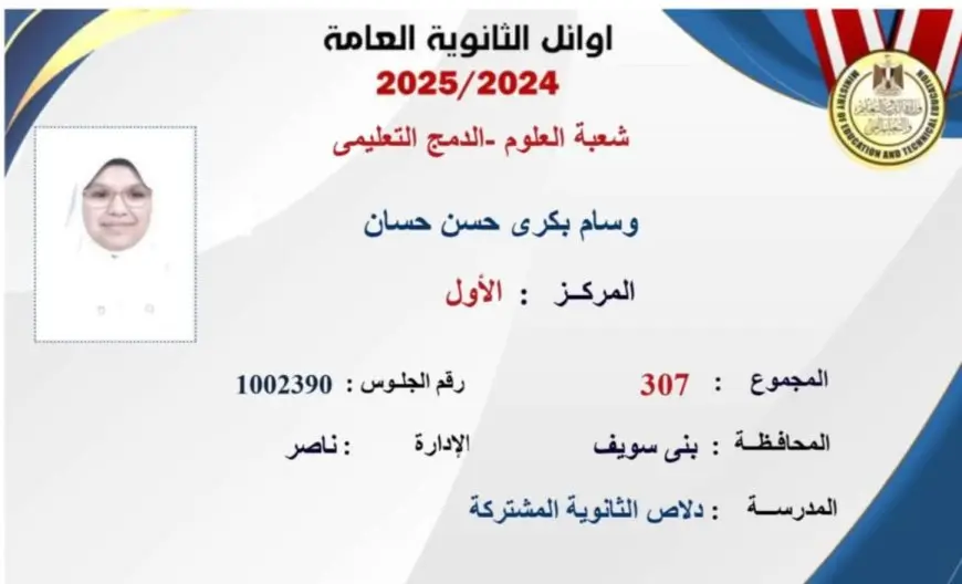 نتيجة الثانوية العامة.. الأولى علمي علوم – دمج تعليمي: أجريت 19 عملية فاشلة في عيني وأطالب بالسفر للعلاج