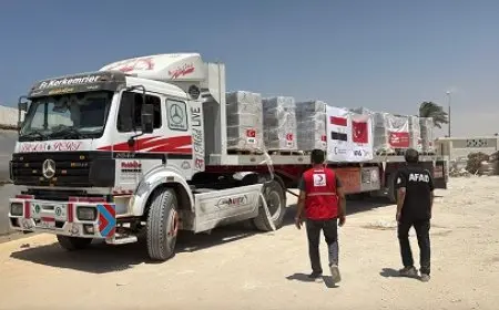 الهلال الأحمر التركي يرسل 165 شاحنة مساعدات إلى غزة