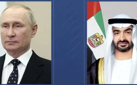 رئيس الإمارات يبدأ زيارة إلى موسكو يلتقي خلالها بوتين