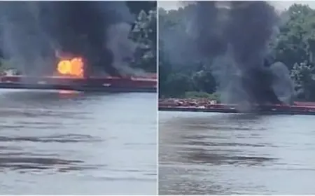 مصرع شخصين بحادث مروحية يغلق شريانًا ملاحيًا أمريكيًا