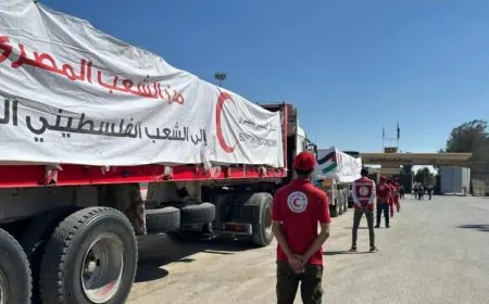 الهلال الأحمر المصري: مصر قدمت أكثر من نصف مليون طن مساعدات للأشقاء بقطاع غزة