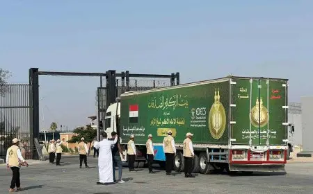 بتوجيهات شيخ الأزهر.. دخول قافلة بيت الزكاة والصَّدقات الإغاثية الـ11 إلى غزة