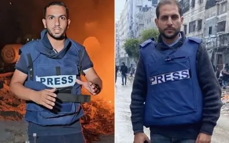 نقابة الصحفيين الفلسطينيين تدين بشدة جريمة اغتيال أنس الشريف ومحمد قريقع