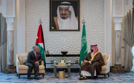 ملك الأردن وولي العهد السعودي يبحثان التطورات في غزة والضفة الغربية