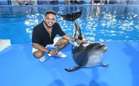 أوس أوس يشارك جمهوره صورة مع دولفين في الساحل الشمالي