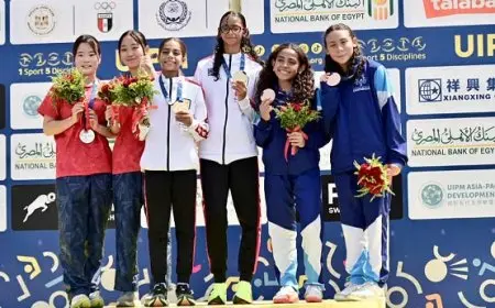 نور اسلام وغزل محمود تحرزان ذهبية تتابع السيدات ببطولة العالم للخماسي الحديث