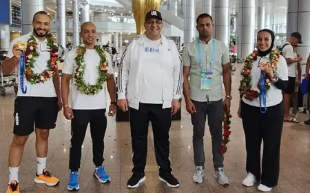 بعثة الكونغ فو تصل القاهرة بعد المشاركة في دورة الألعاب العالمية بالصين