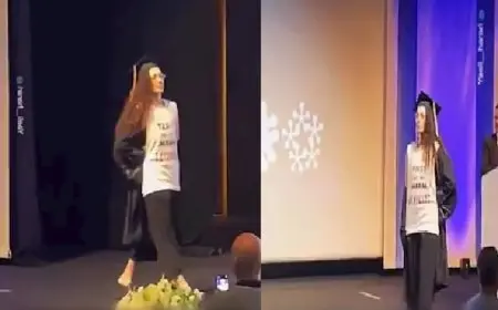 بقميص “أوقفوا الإبادة”.. طالبة إسرائيلية بجامعة تل أبيب تتضامن مع غزة- فيديو