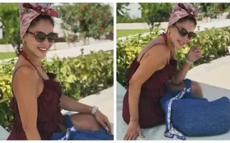 أمام حمام السباحة.. ندا موسى تظهر بإطلالة جريئة بالمصيف (صور)