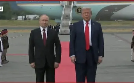 فيديو.. ترامب يستقبل بوتين في قاعدة عسكرية بولاية آلاسكا ويستقلان سيارة واحدة