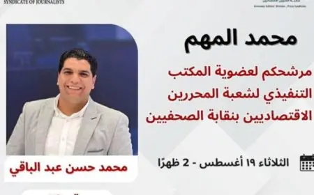 محمد المهم المرشح لعضوية المكتب التنفيذي لشعبة المحررين الاقتصاديين يكشف أبرز ملامح برنامجه الانتخابي