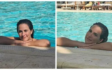 بالصور- شيري عادل في حمام السباحة والجمهور يعلق: “جميلة ومحترمة”