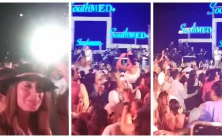 نرمين الفقي ترقص في حفل عمرو دياب بالساحل الشمالي (صور وفيديو)