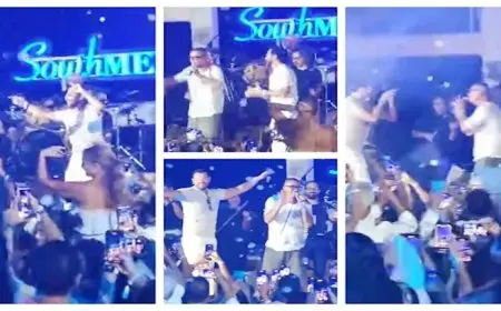 بالفيديو.. رقص أحمد حلمي وعمرو يوسف مع الهضبة في حفل الساحل