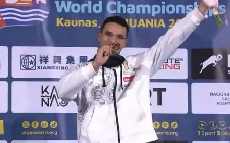 إنجاز تاريخي.. معتز وائل يتوج بذهبية بطولة العالم للكبار