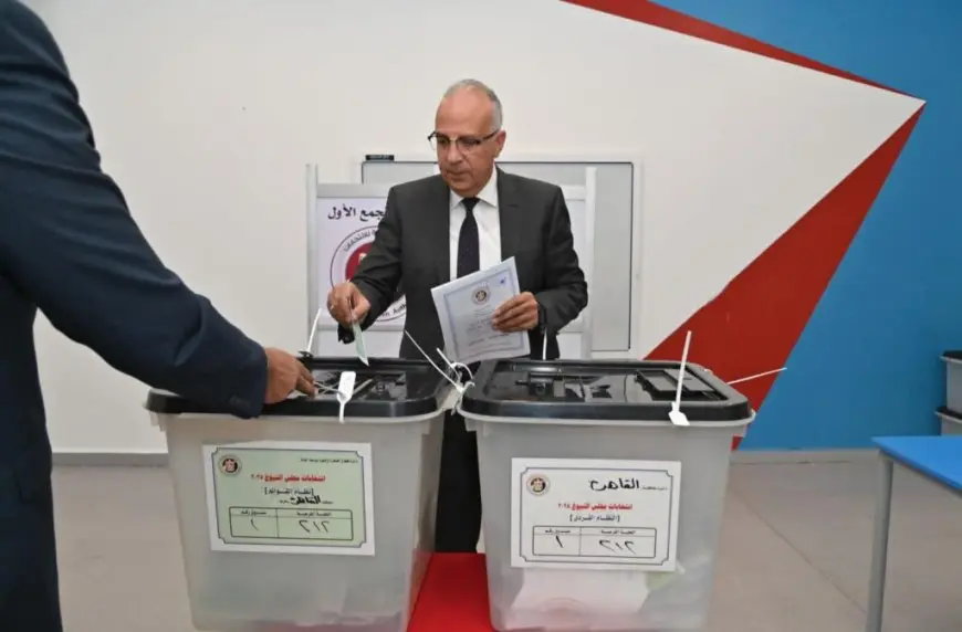 وزير الري يدلي بصوته في انتخابات مجلس الشيوخ بعد عودته من أوغندا