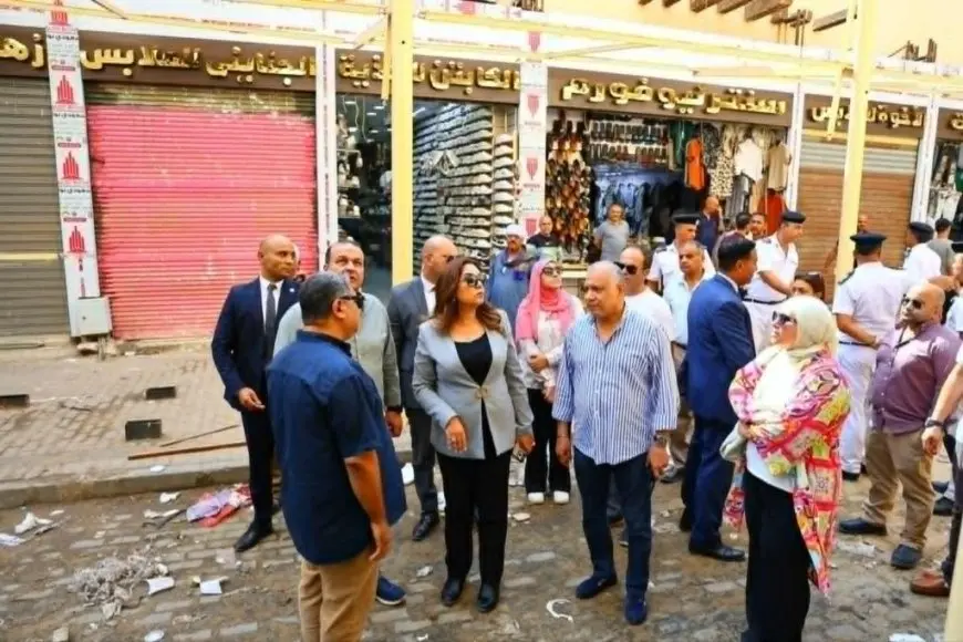 وزيرة التنمية المحلية تتفقد أعمال تنفيذ المرحلة الأولى من تطوير سوق العتبة بالقاهرة بتكلفة 38 مليون جنيه