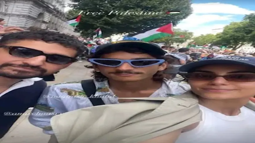أمير المصري ينضم لمظاهرة داعمة للشعب الفلسطيني في لندن