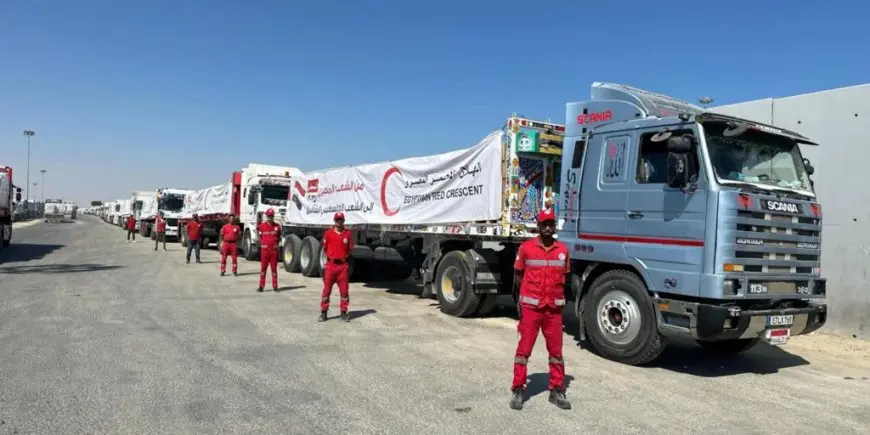 الهلال الأحمر: تجهيز شاحنات المساعدات الإنسانية الموجهة لغزة الساعة 2 صباحا لتتحرك 7 صباحا