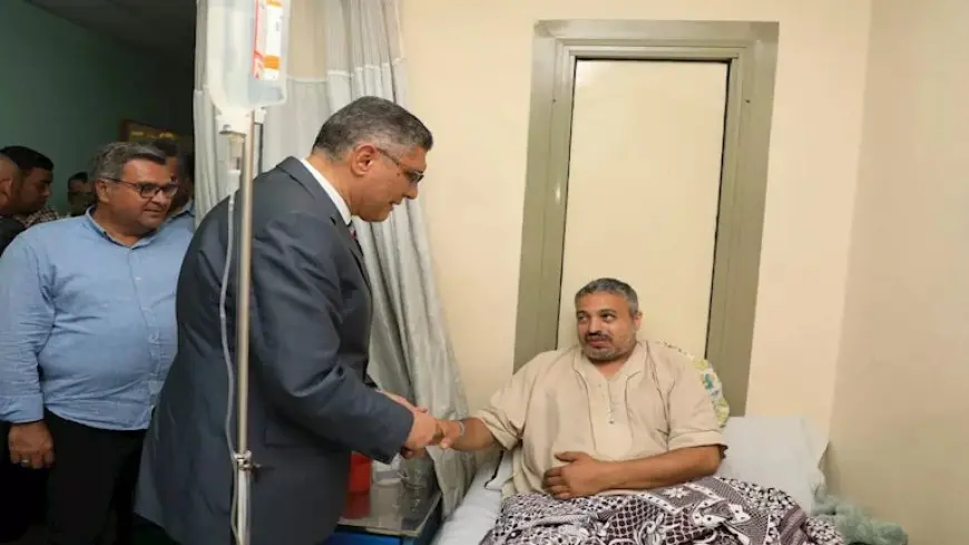 محافظ الجيزة يزور بطل واقعة إنقاذ “فتاة المنيب” للاطمئنان على صحته