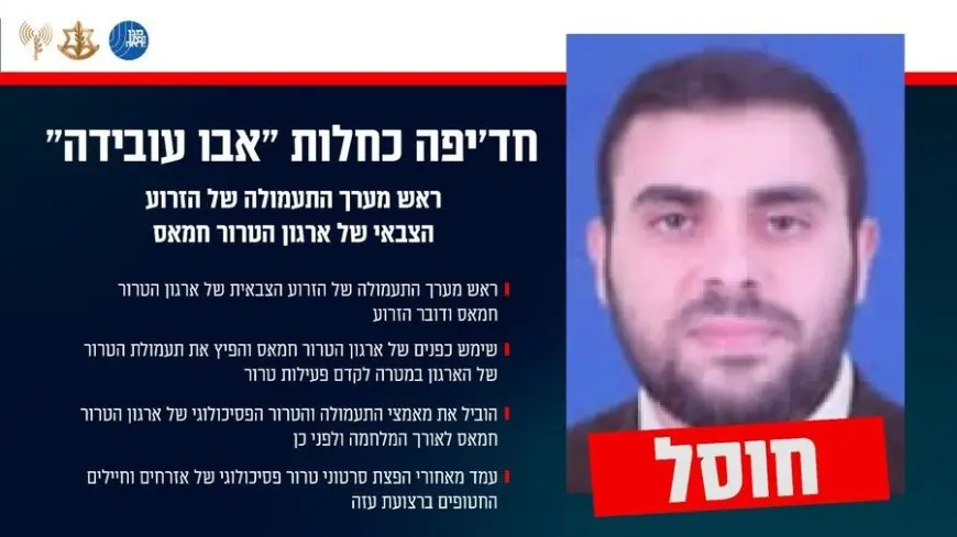 صورة.. جيش الاحتلال يزعم: اغتيال حذيفة الكحلوت أبو عبيدة قائد منظومة الدعاية بجناح حماس العسكري