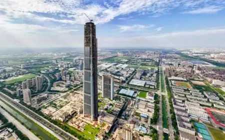 17 صورة لأطول برج مهجور في الصين بعد أنباء استئناف البناء