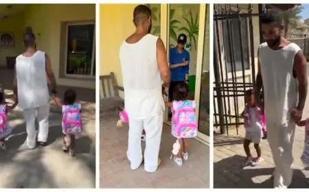 أحمد سعد مع ابنتيه في أول يوم دراسي: “أخيرا هرجع أنام في هدوء”