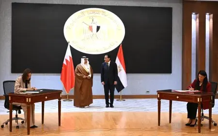 رئيس وزراء مصر وولي عهد البحرين يشهدان توقيع 8 وثائق في مجالات تخدم تعزيز أوجه التعاون الثنائي