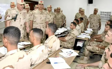 رئيس الأركان يتفقد المنظومة التعليمية بالمعاهد العسكرية التخصصية للضباط بالكيان العسكرى