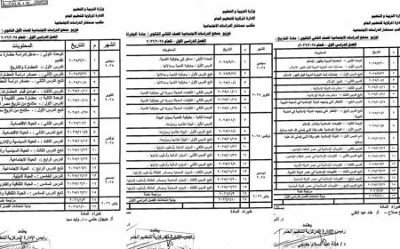 التعليم تعتمد توزيع مناهج التاريخ والجغرافيا للمرحلة الثانوية وتحدد خريطة الدراسة والامتحانات