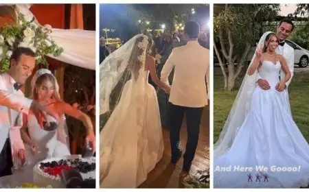 20 صورة.. هاجر السراج ترقص مع عريسها في حفل الزفاف