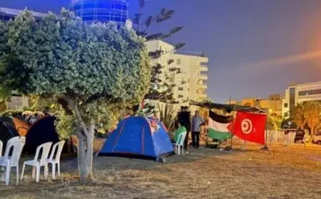 اعتصام أمام السفارة الأمريكية في تونس دعما لأسطول الصمود العالمي
