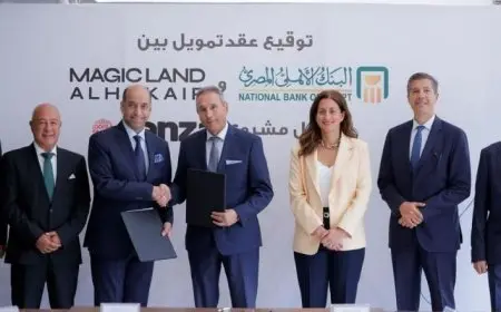 بقيمة تصل لـ1.2 مليار جنيه.. البنك الأهلي المصري يوقع عقد تمويل مع شركة ماجيك لاند الحكير