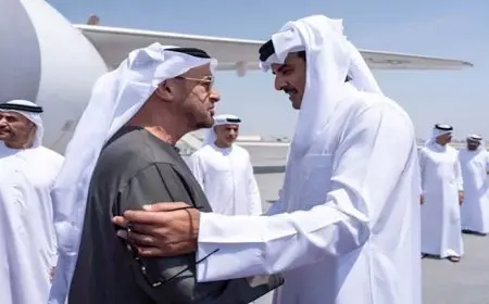 رئيس الإمارات يصل قطر في زيارة أخوية (صور)